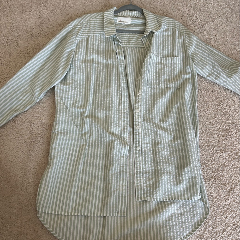 Womens Striped Shirt - Green